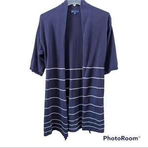 Gap Womens Long Open Cardigan. size M Blue on top, blue and white bottom